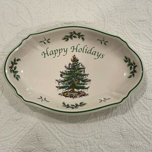 Spode Christmas Tree “Happy Holidays” Serving Dish